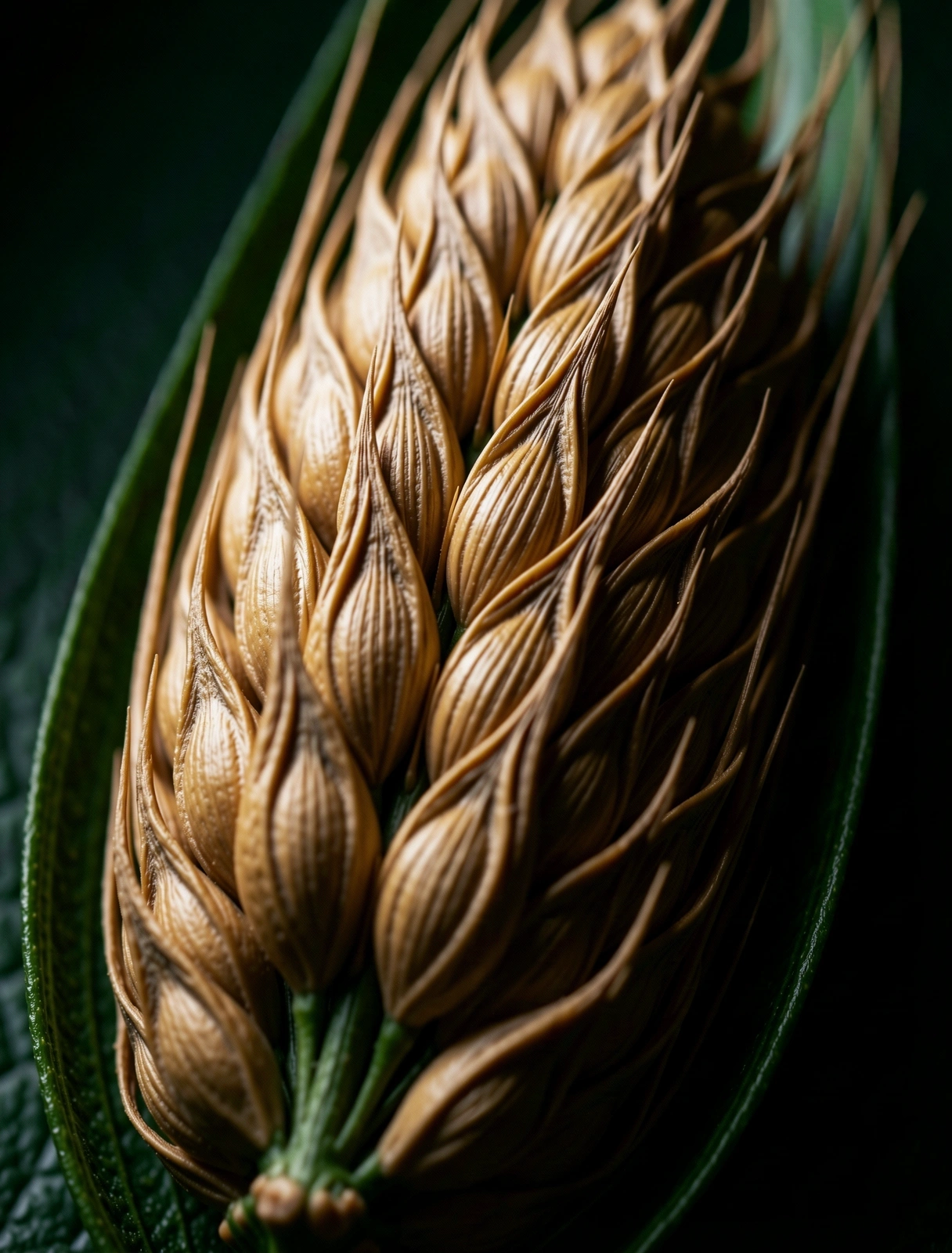 Microscopic architecture of a living leaf