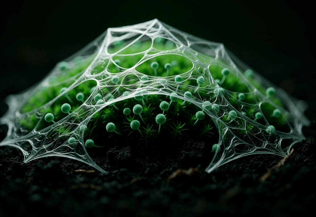 Cellular habit patterns shown through moss structures